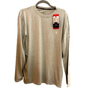 Spyder Swim Rash Guard UPF 50+ Quick Dry Long Sleeve Shirt Green Grey, size M